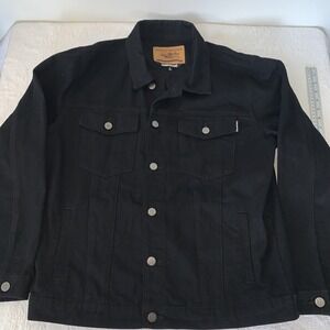Hoonigan Motorsports Trucker Chore Jacket L Black Button Up Work Black Denim
